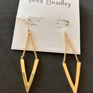 Vera Bradley Gold V-Shaped Chain Drop Earrings